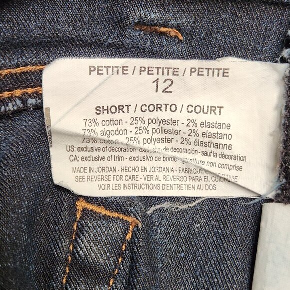 Gloria Vanderbilt Amanda Women's Stretch Denim Blue Jeans Size 12P Straight Leg - Picture 11 of 11